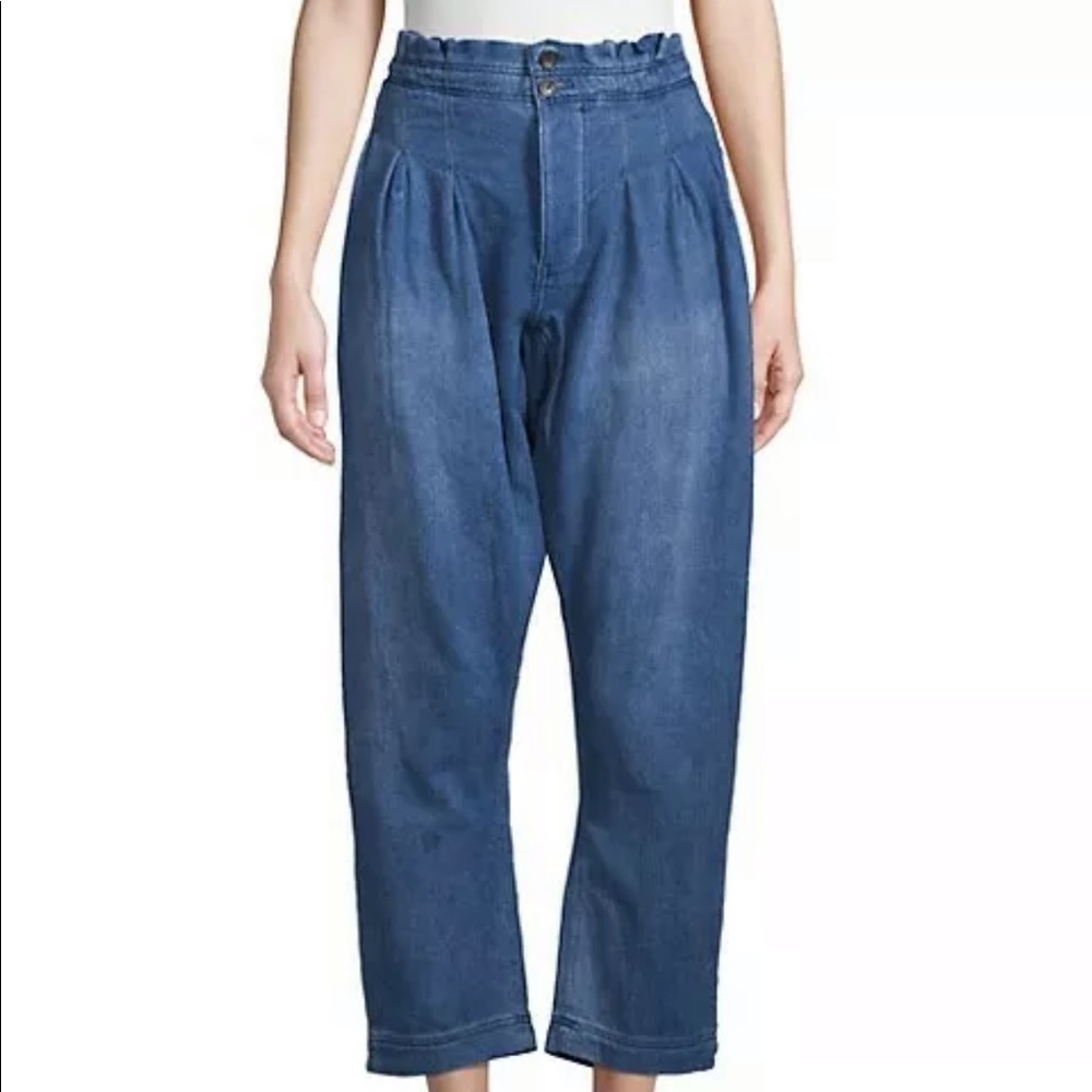 Free People Mover & Shaker High-Rise Paperbag jean